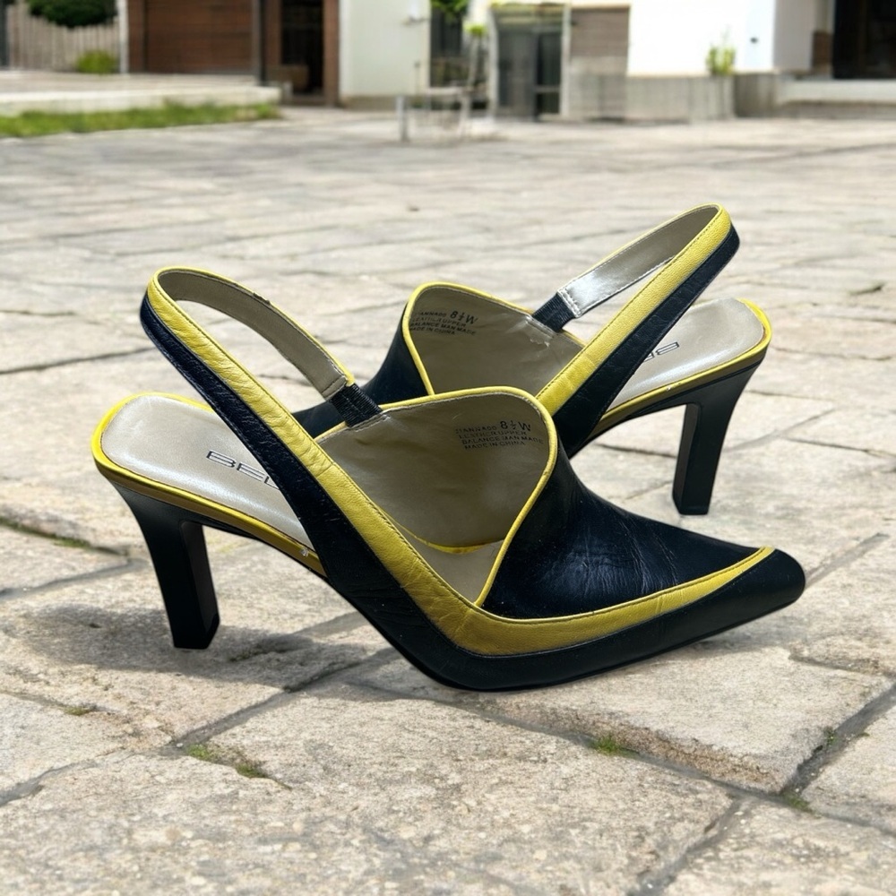 Bellini Black and Yellow High Heels with Striking Design